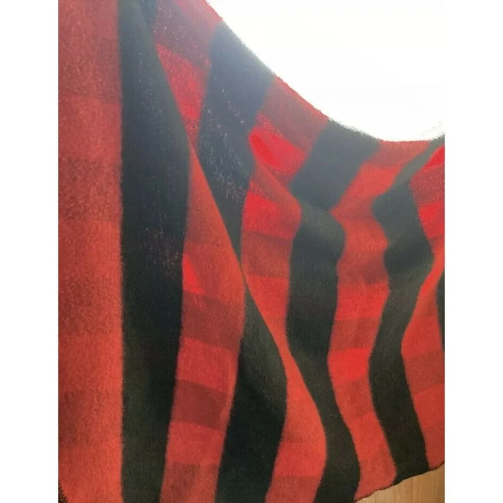Vtg San Marcos‎ Blanket Stadium Mexico 45” X 72”Acrylic Buffalo Plaid Che…